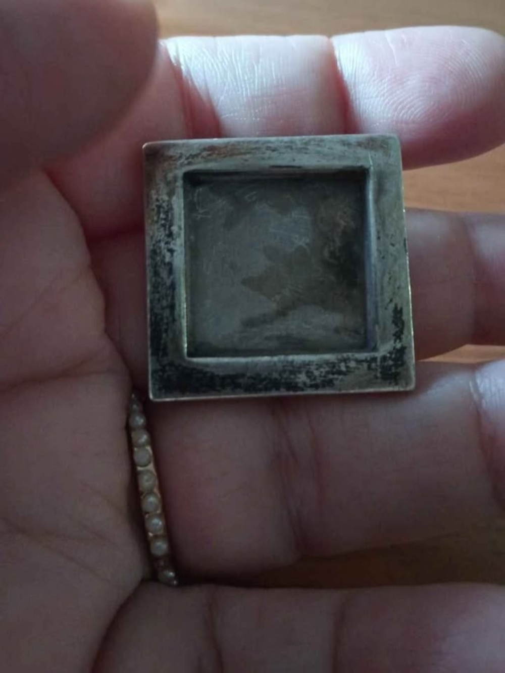 Sterling Silver 925 Square Pendant - Vintage-Style